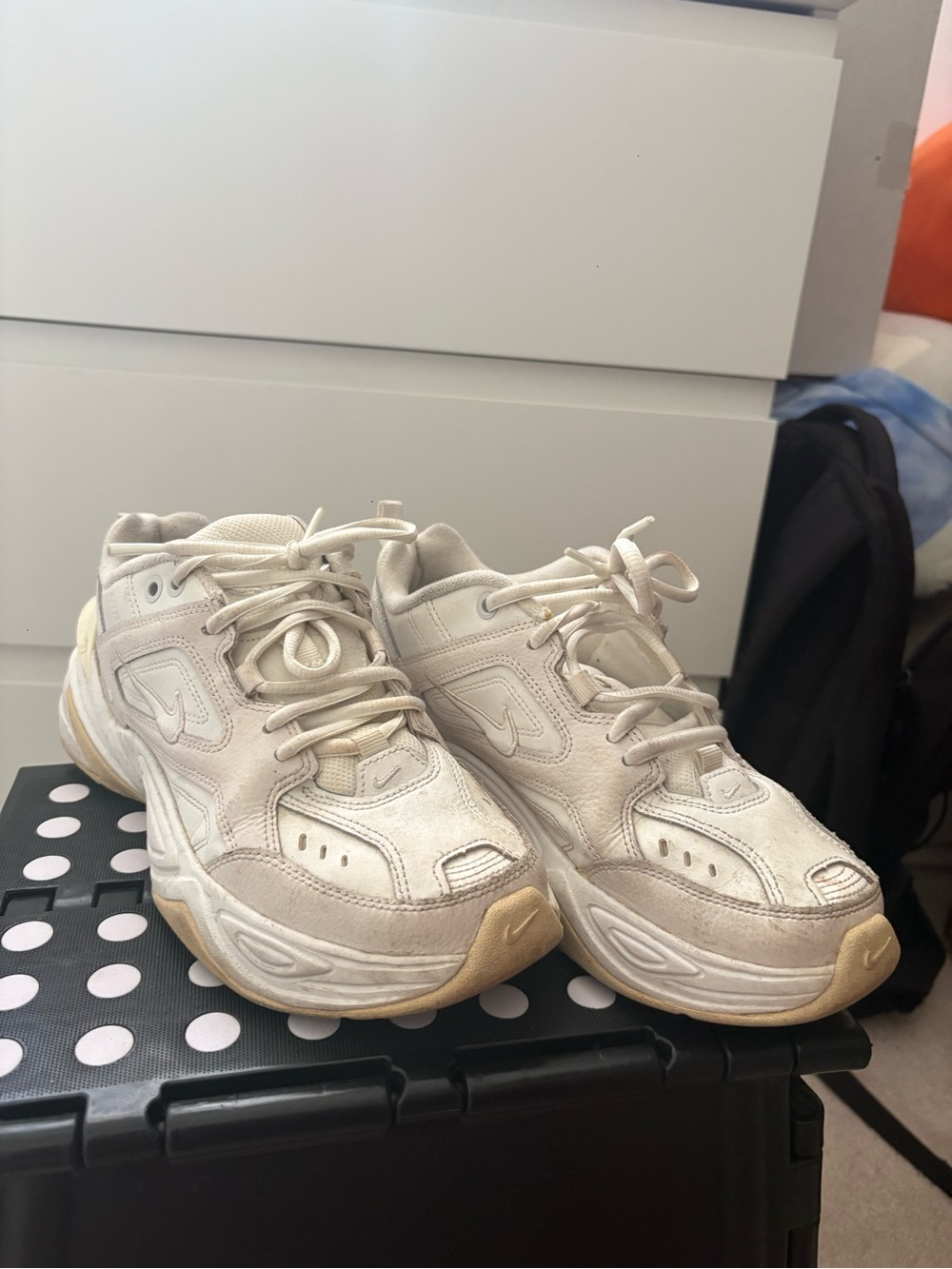 Nike Retro Chunky Sneakers in Cream & Tan